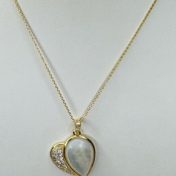 18K Gold, Sterling Silver, Mother of Pearl Necklace - Picture 5 of 5